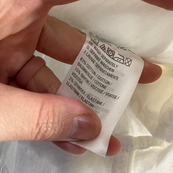 Susan Graver Stretch Denim Jacket with Contrast Trim White, Large - Picture 8 of 9